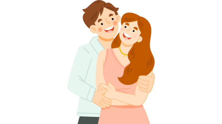 GluecklichesJungesPaarInDenArmen